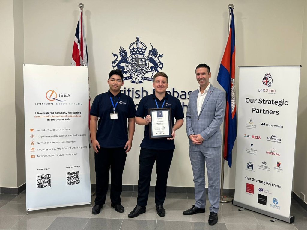 ISEA Cambodia BritCham Membership Certificate Presentation